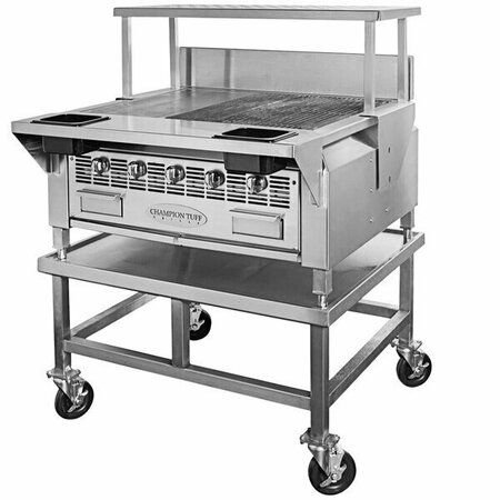 CHAMPION TUFF GRILLS Champion Tuff TCC-30 30in Natural Gas Countertop Charbroiler with 2 Wood Chip Drawers 782CB30